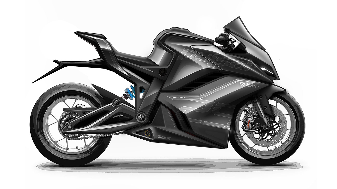 Bajaj pulsar 900rr，New flagship super bike，Sharp shape，Track bicycle，Sense of future，