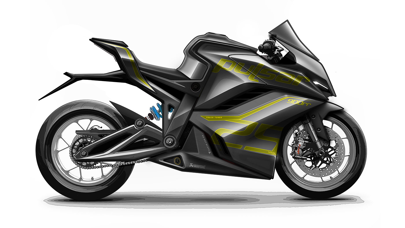 Bajaj pulsar 900rr，New flagship super bike，Sharp shape，Track bicycle，Sense of future，