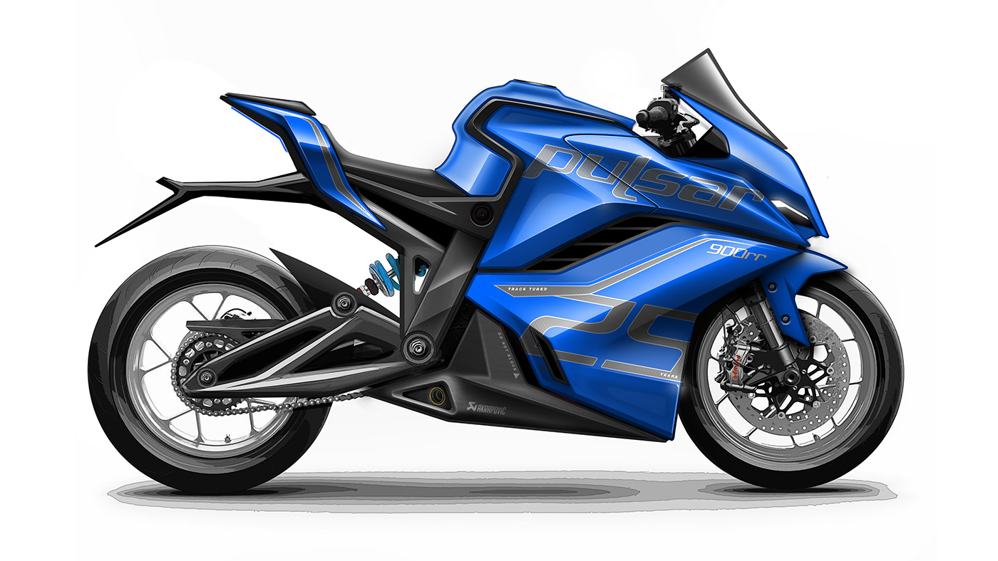 Bajaj pulsar 900rr，New flagship super bike，Sharp shape，Track bicycle，Sense of future，