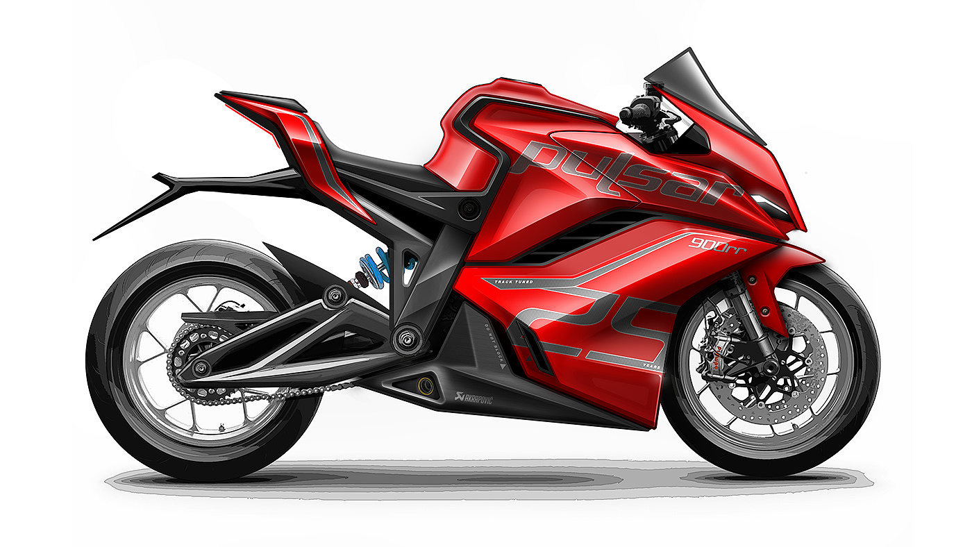 Bajaj pulsar 900rr，New flagship super bike，Sharp shape，Track bicycle，Sense of future，