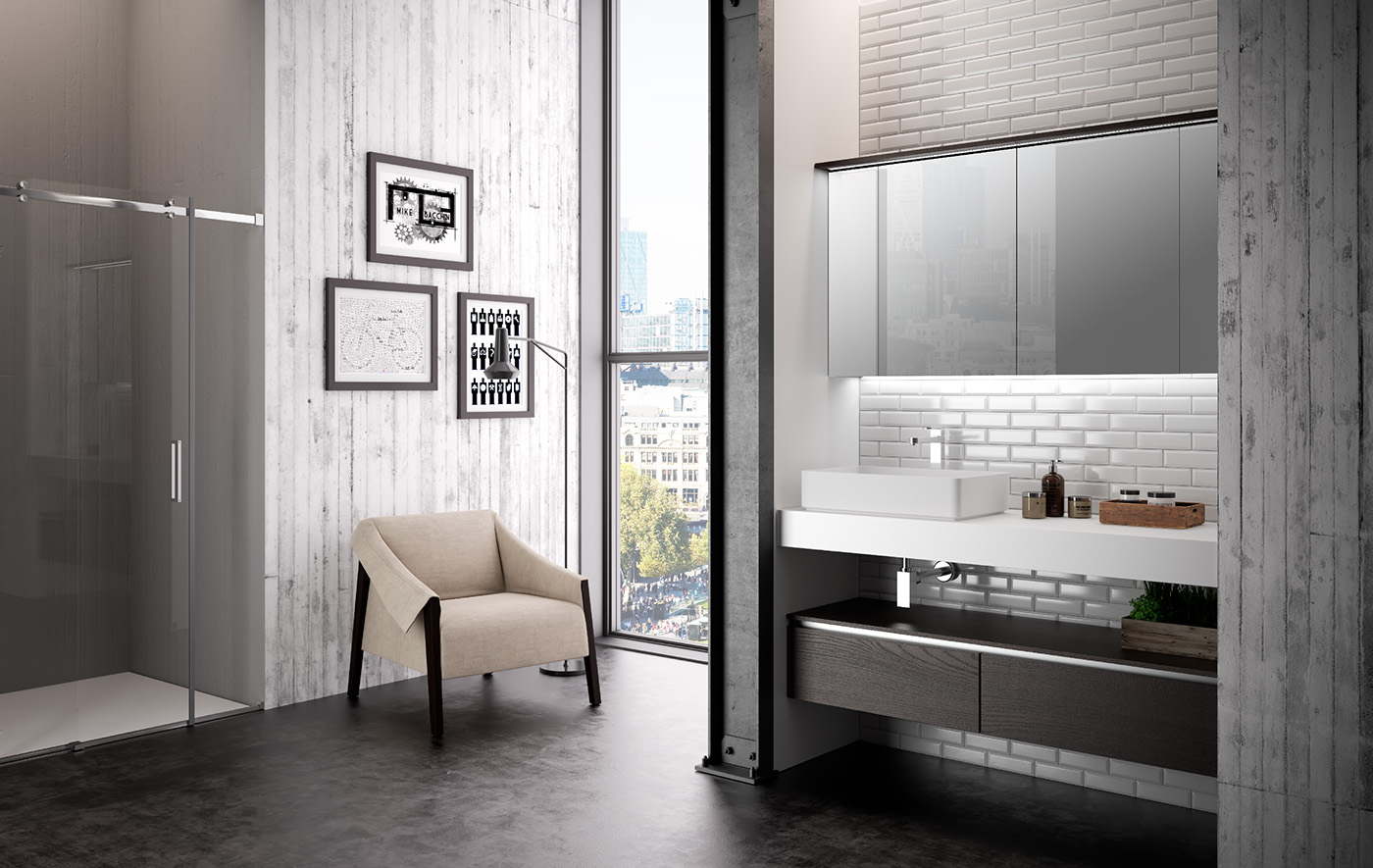 Bathroom design，Render，Interior，