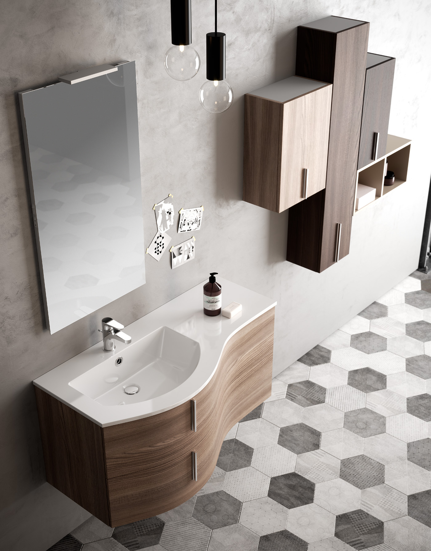 Bathroom design，Render，Interior，