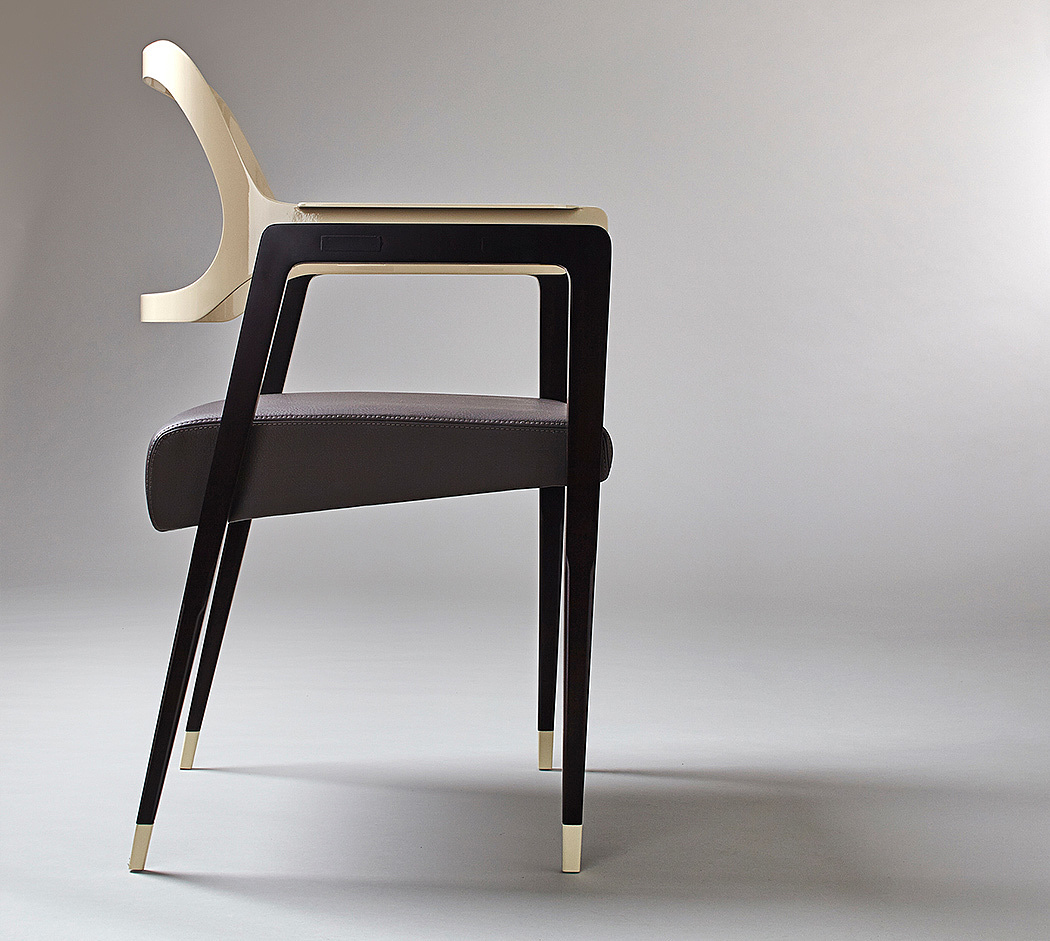 chair，walnut，outline，Leatherwear，Polished metal，