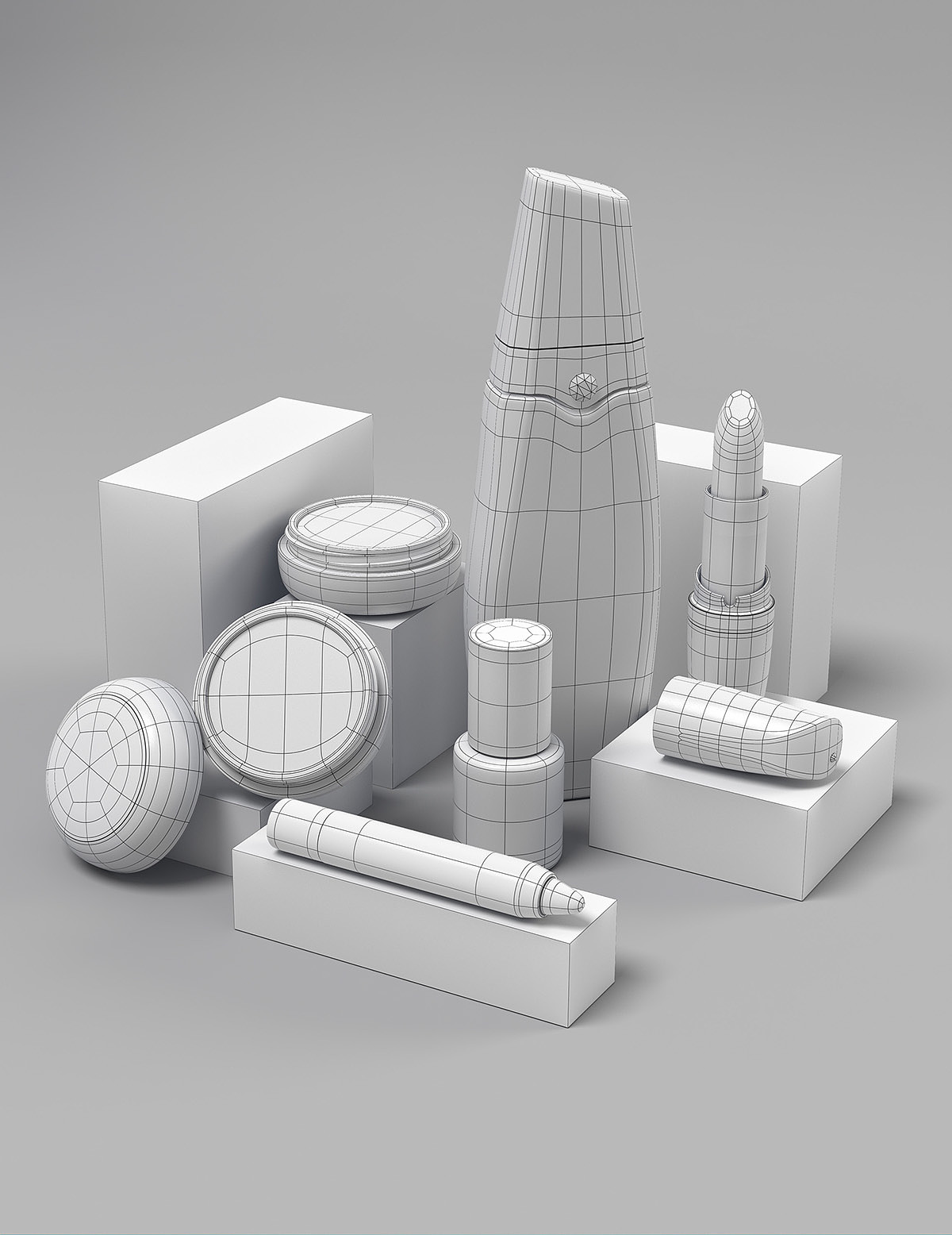 skin care products，Cosmetics，Lipstick，Model，Render，