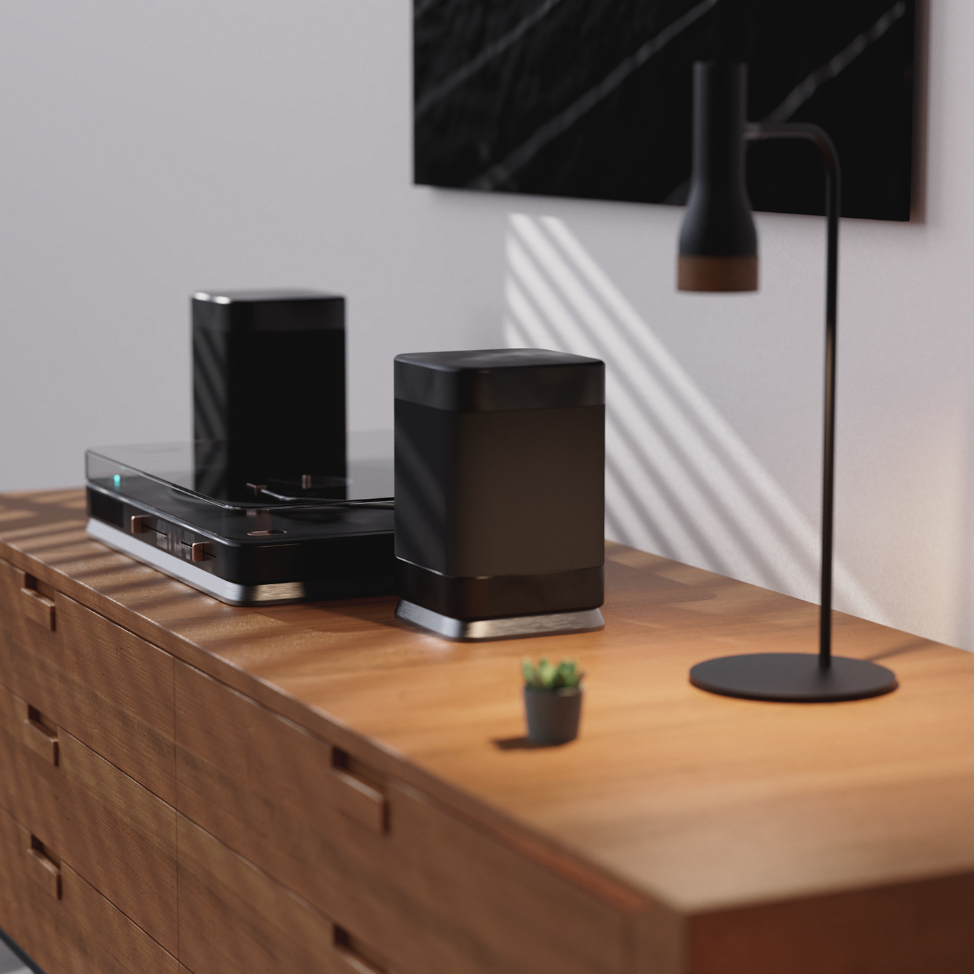 product design，player，Turntable concept，Modeling and rendering，