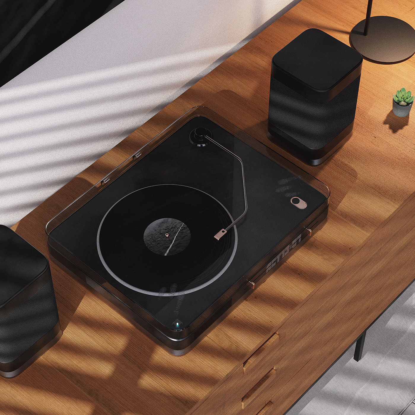 product design，player，Turntable concept，Modeling and rendering，
