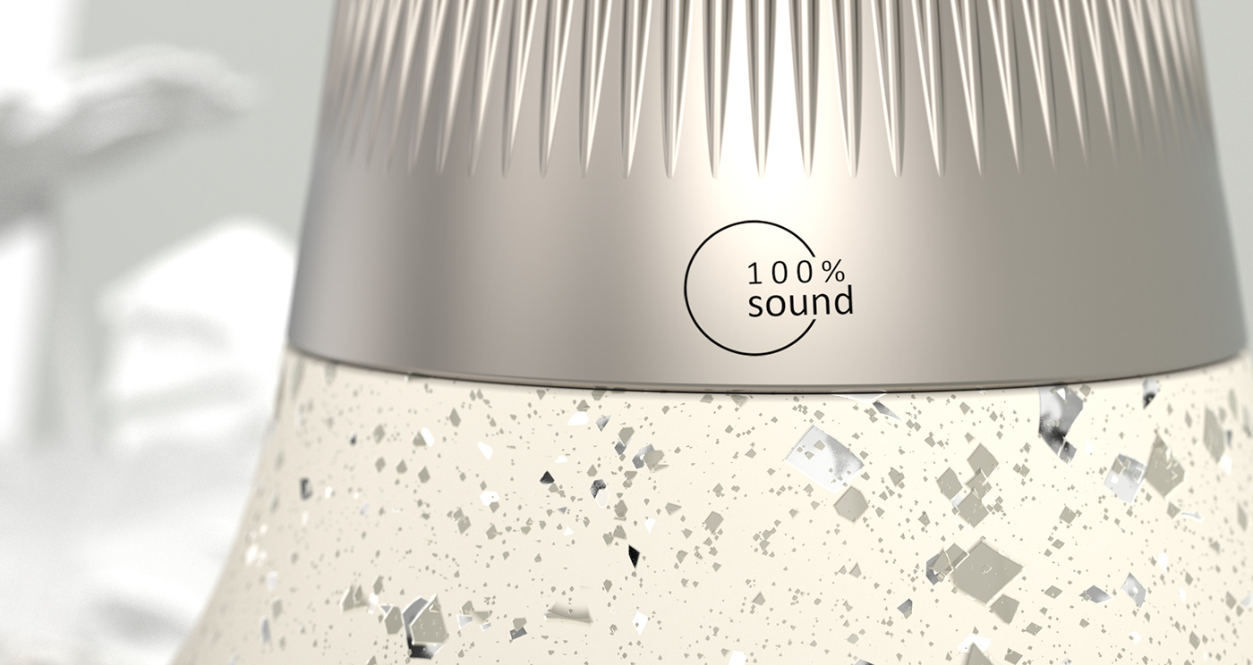 product design，speaker，Voronoi，Recycled materials，