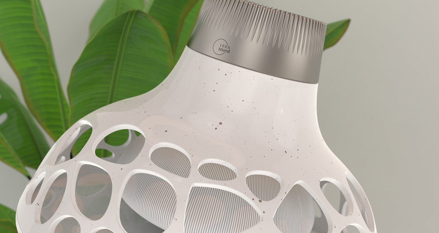 product design，speaker，Voronoi，Recycled materials，