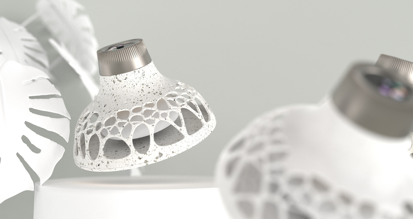 product design，speaker，Voronoi，Recycled materials，