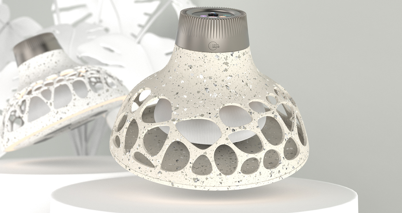 product design，speaker，Voronoi，Recycled materials，