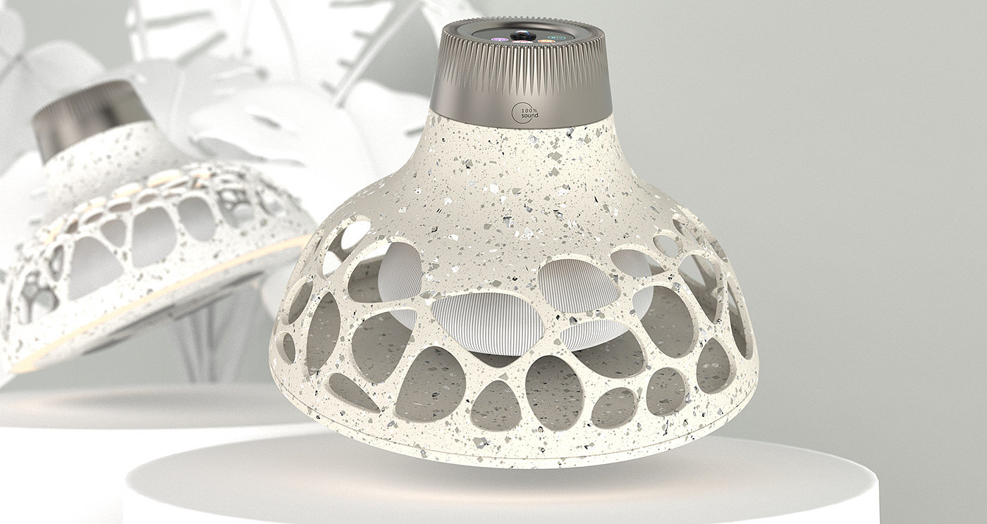 product design，speaker，Voronoi，Recycled materials，