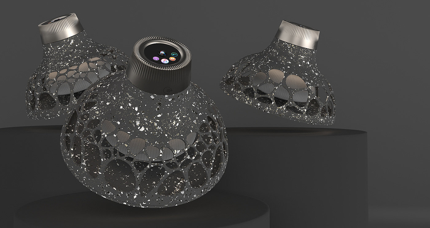 product design，speaker，Voronoi，Recycled materials，