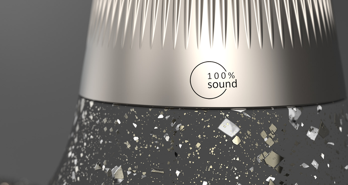 product design，speaker，Voronoi，Recycled materials，