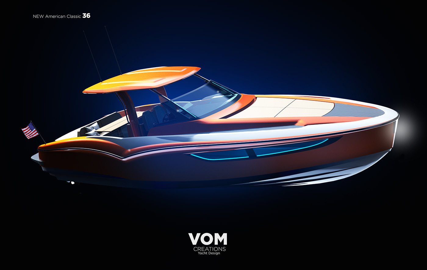 NEW AMERICAN CLASSIC，Streamlined design，Smooth lines，Speedboat，