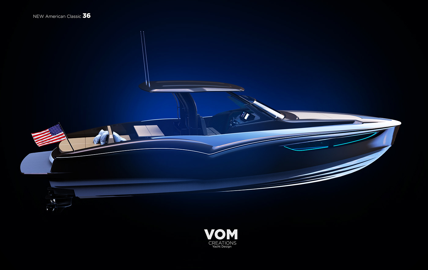 NEW AMERICAN CLASSIC，Streamlined design，Smooth lines，Speedboat，