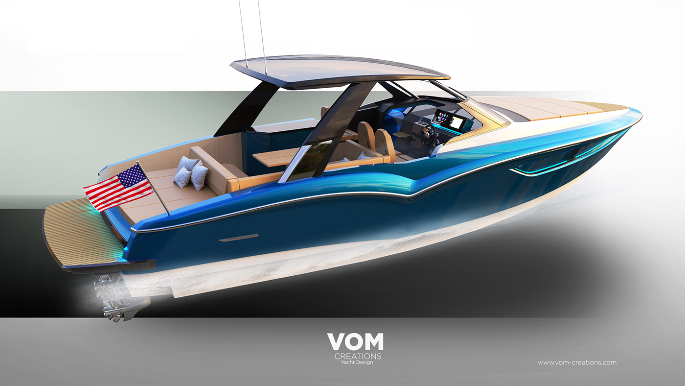 NEW AMERICAN CLASSIC，Streamlined design，Smooth lines，Speedboat，