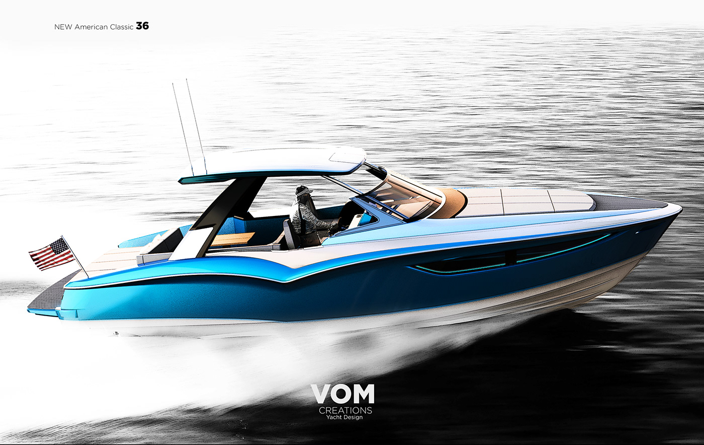 NEW AMERICAN CLASSIC，Streamlined design，Smooth lines，Speedboat，