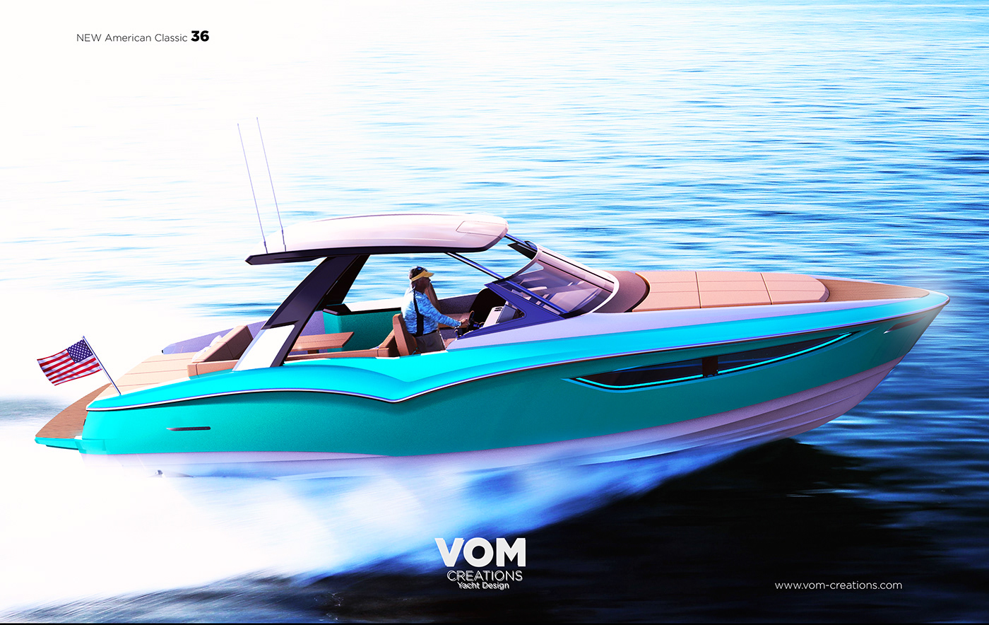 NEW AMERICAN CLASSIC，Streamlined design，Smooth lines，Speedboat，