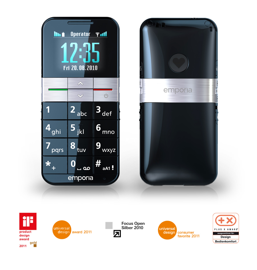 aged，Large font，mobile phone，Austria，2011if Award，