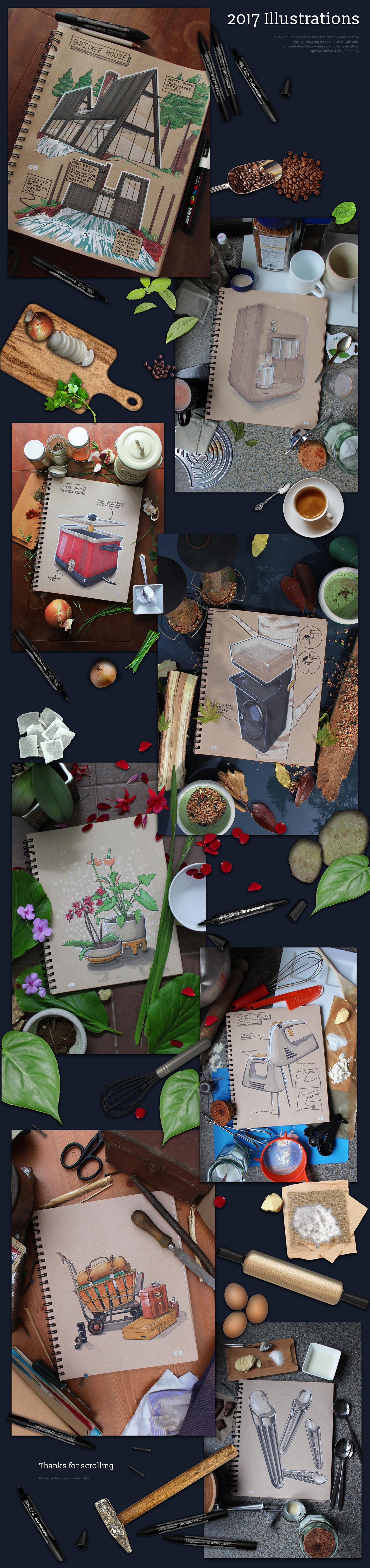 Industrial hand drawing，Design book，Marker hand drawn，Hand drawn，