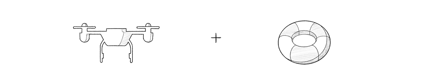 UAV，Marine rescue tools，industrial design，LIFE DRONE，