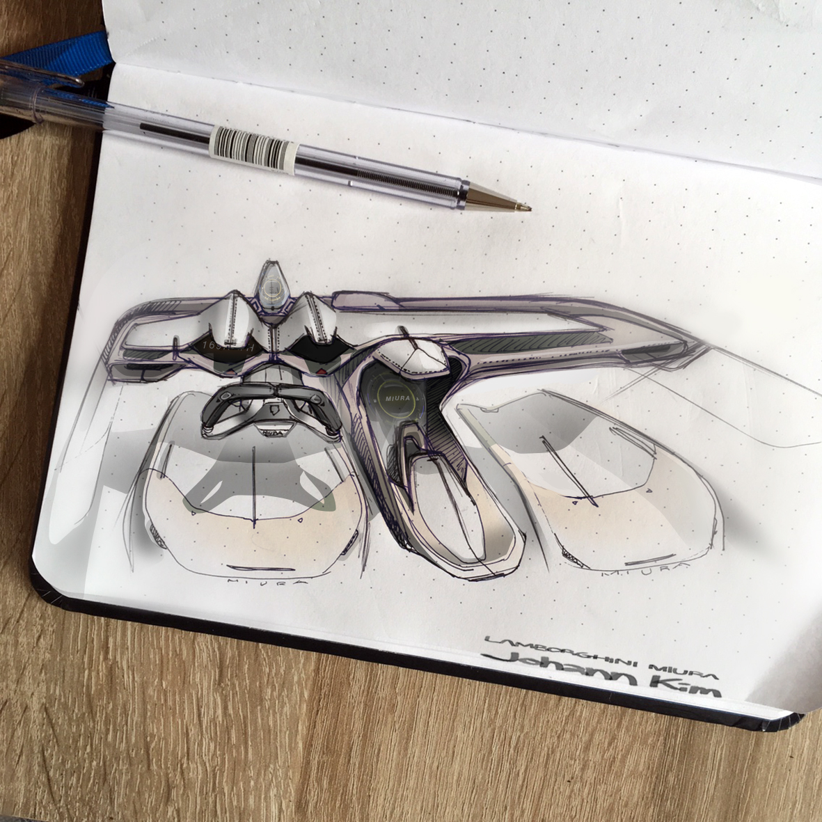 automobile，Hand drawn，juhan ，Kim，