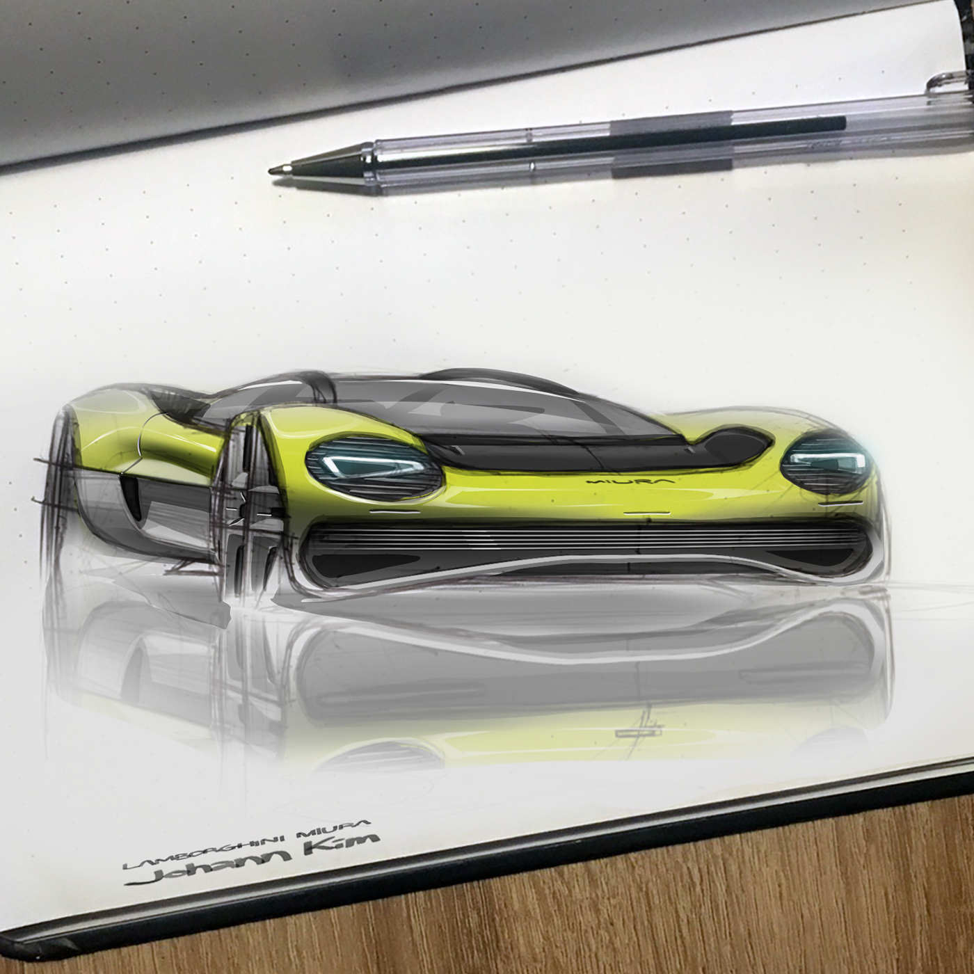 automobile，Hand drawn，juhan ，Kim，