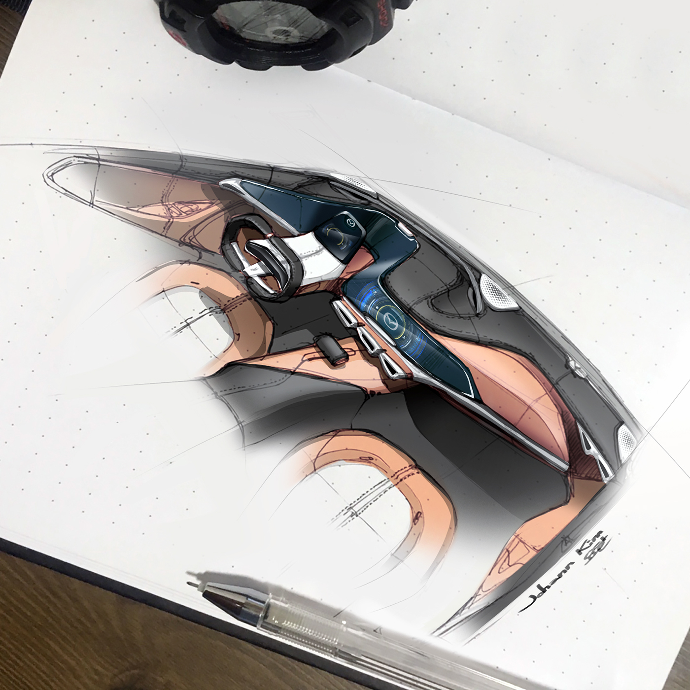 automobile，Hand drawn，juhan ，Kim，