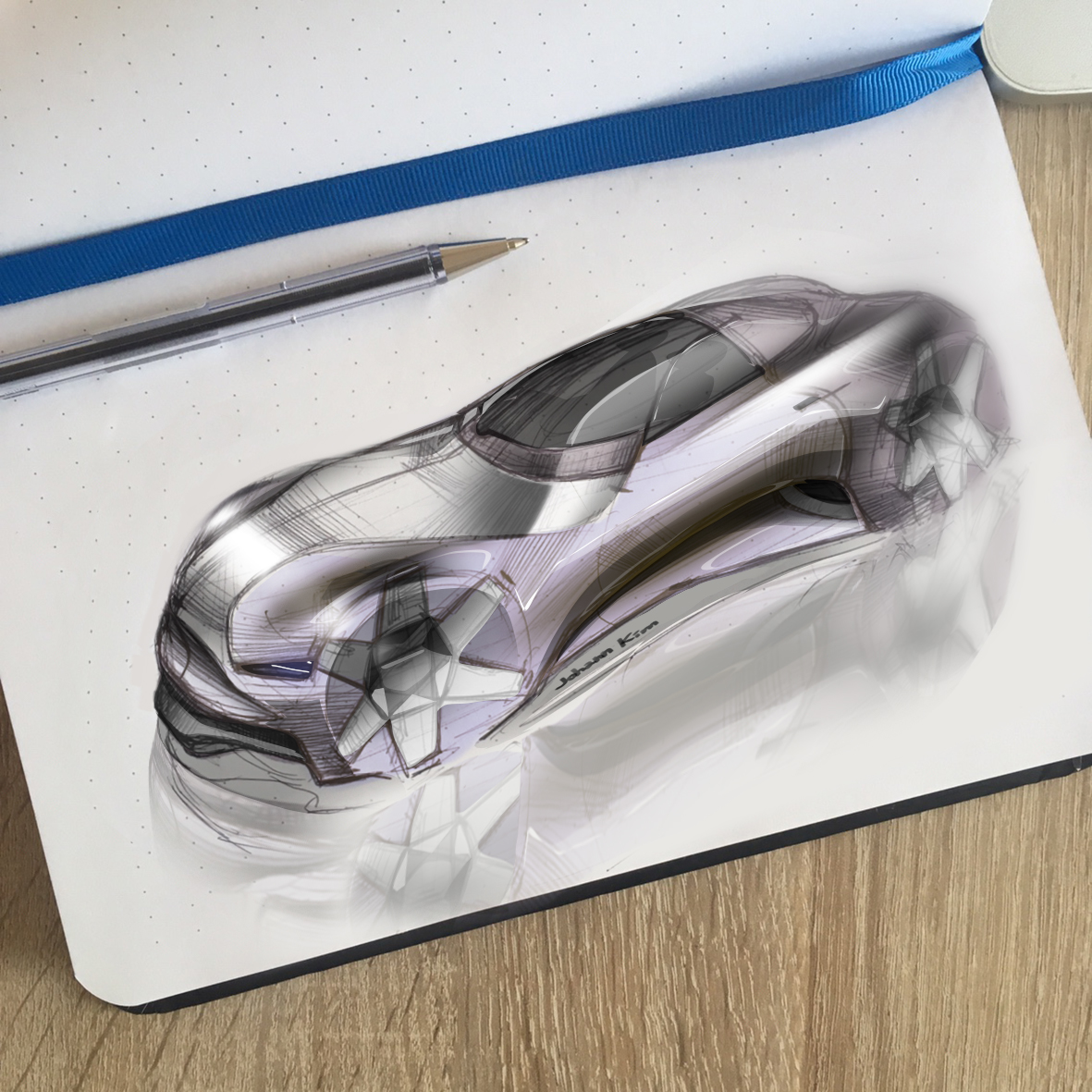 automobile，Hand drawn，juhan ，Kim，