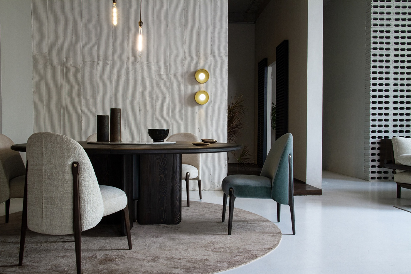 chair，oak，brass，