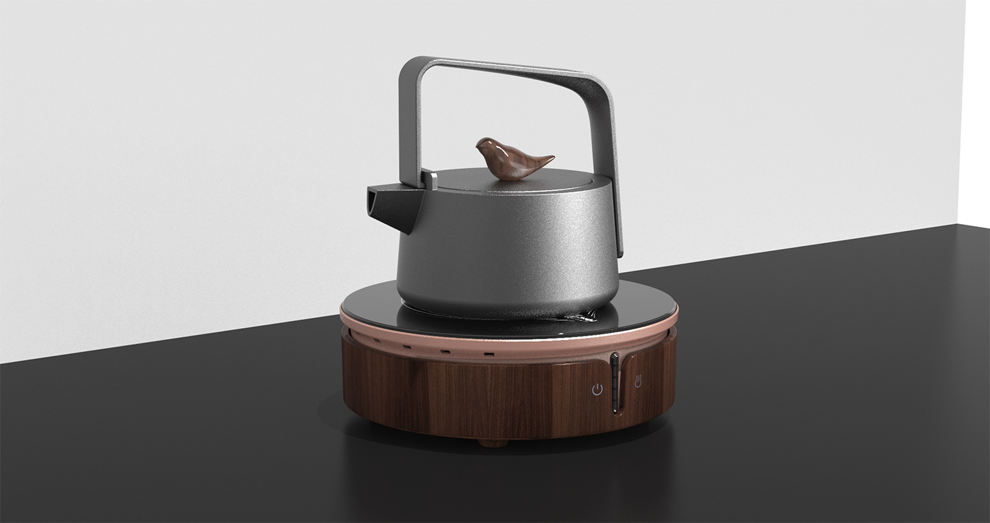 industrial design，product design，small home appliances，Tea appliance，tea set，Electric furnace，Radiant-cooker，