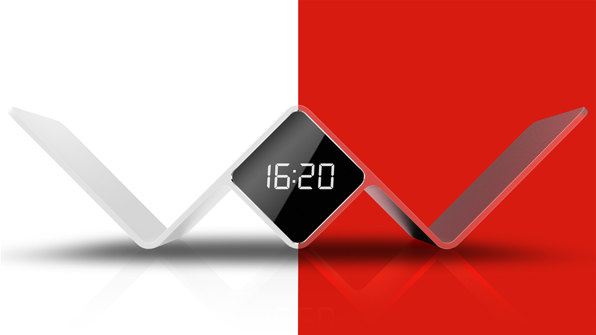 Clock，radio，bookshelf，