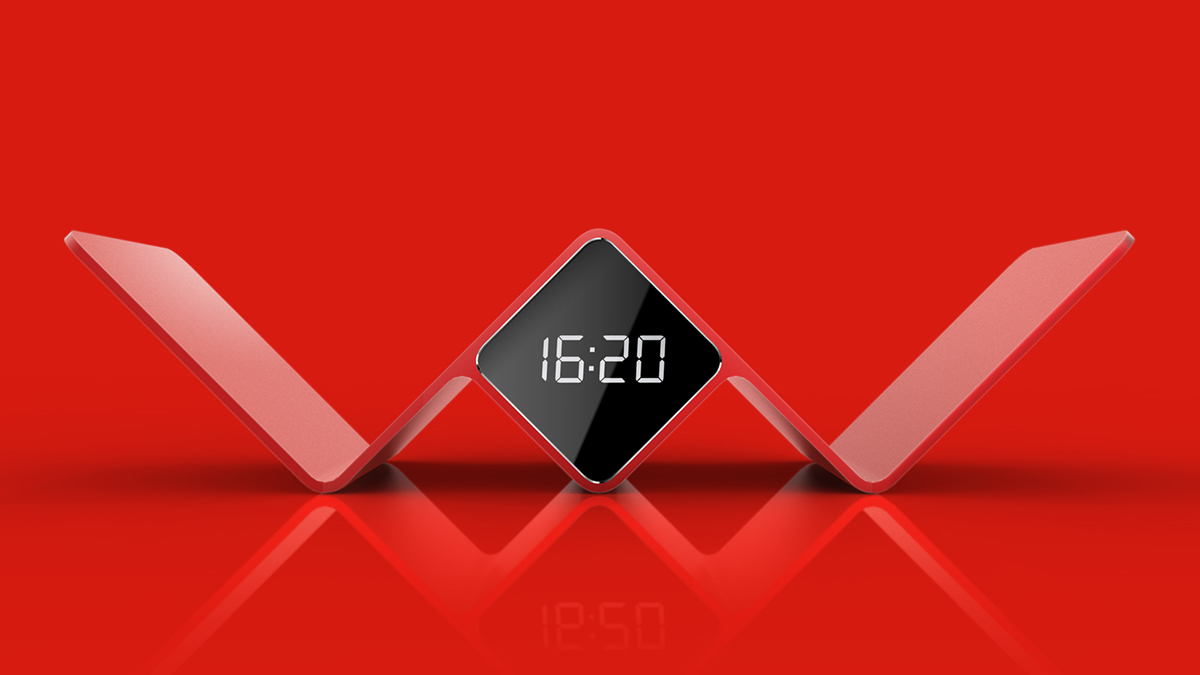 Clock，radio，bookshelf，