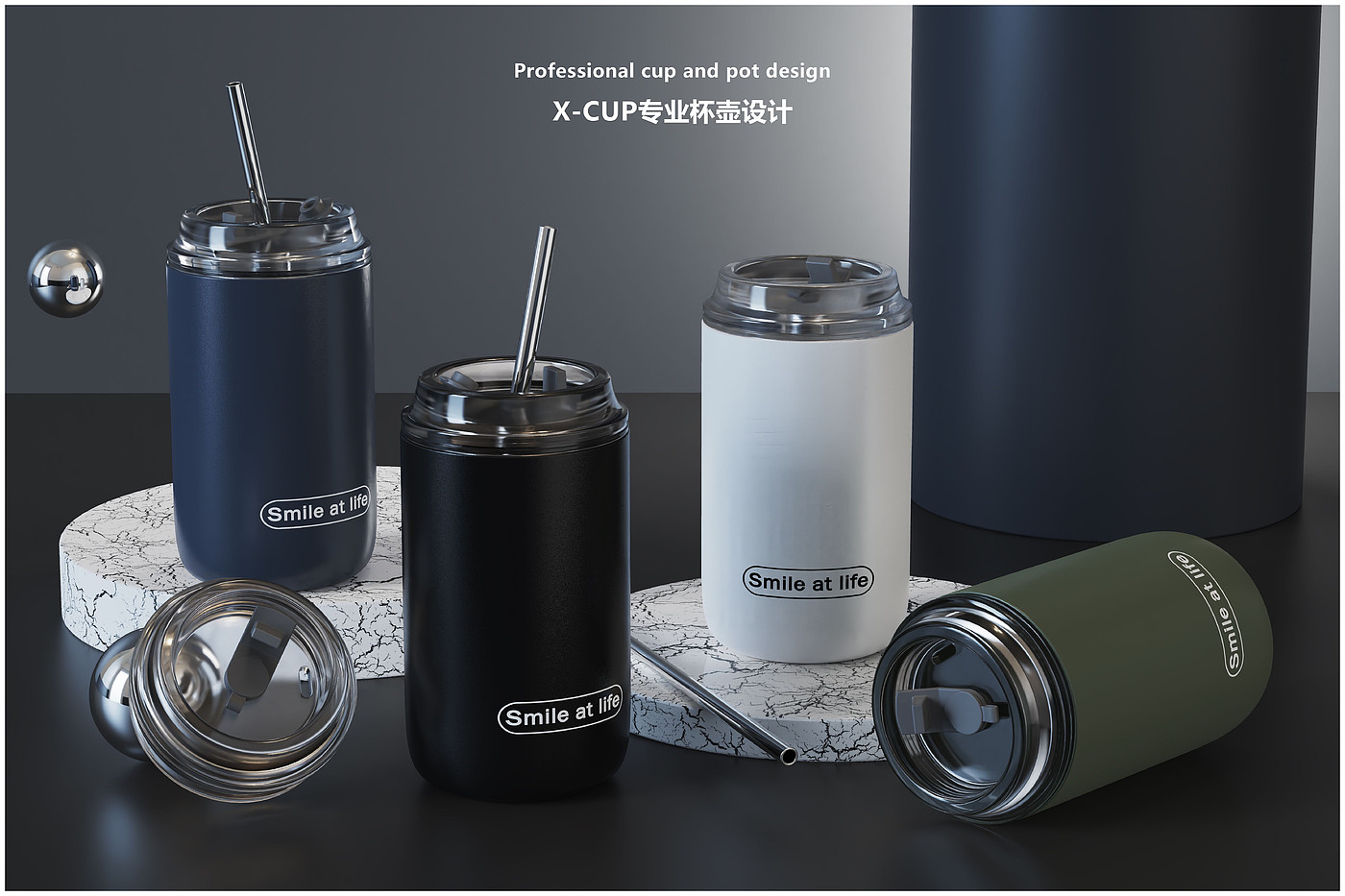 vacuum cup，Double drink，
