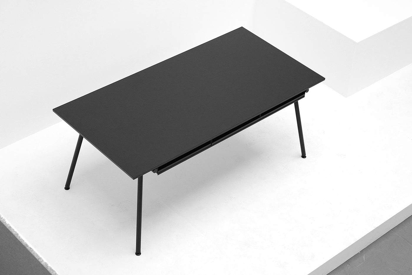桌子，小巧，储存空间，钢，黑色，