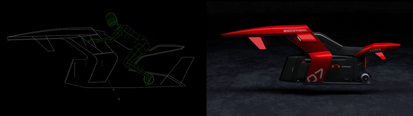 science fiction，concept，Render，Bicycle，