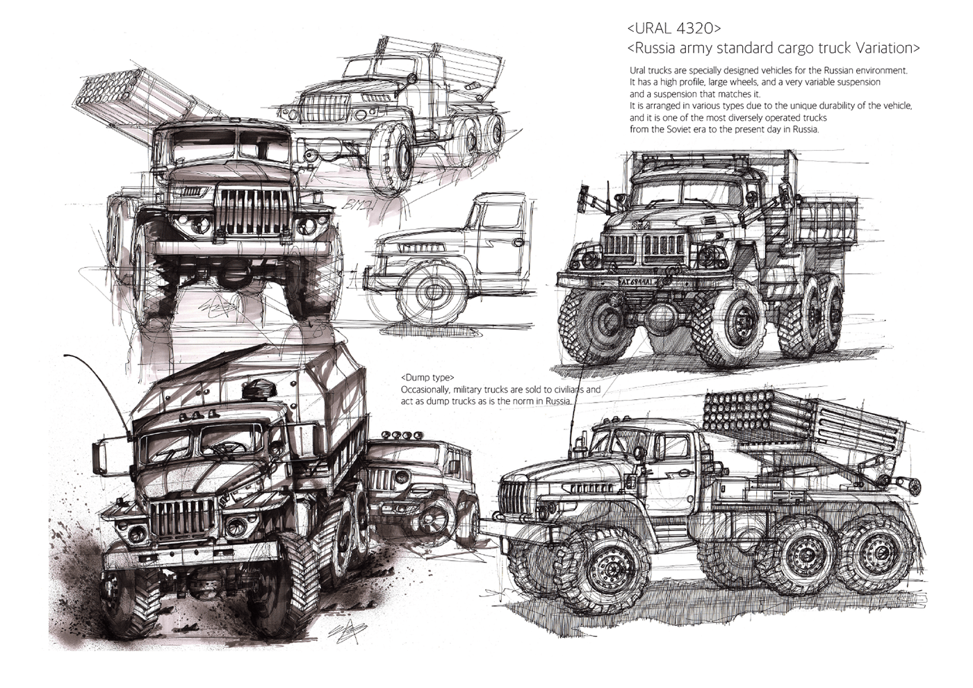 sketch，Sanghyeon jeong，Heavy vehicle，manuscript，Hand drawn manuscript，