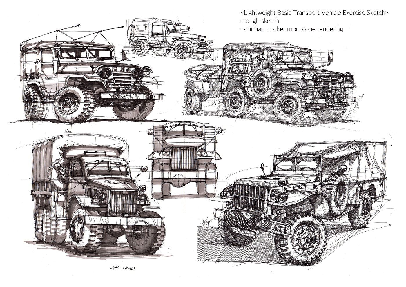 sketch，Sanghyeon jeong，Heavy vehicle，manuscript，Hand drawn manuscript，