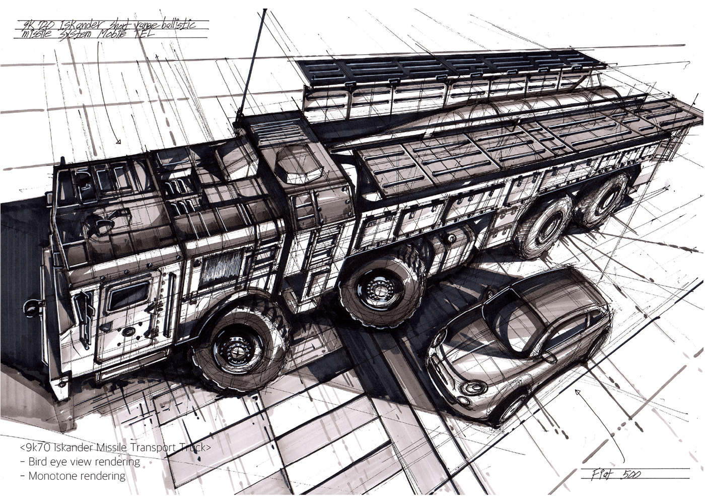 sketch，Sanghyeon jeong，Heavy vehicle，manuscript，Hand drawn manuscript，