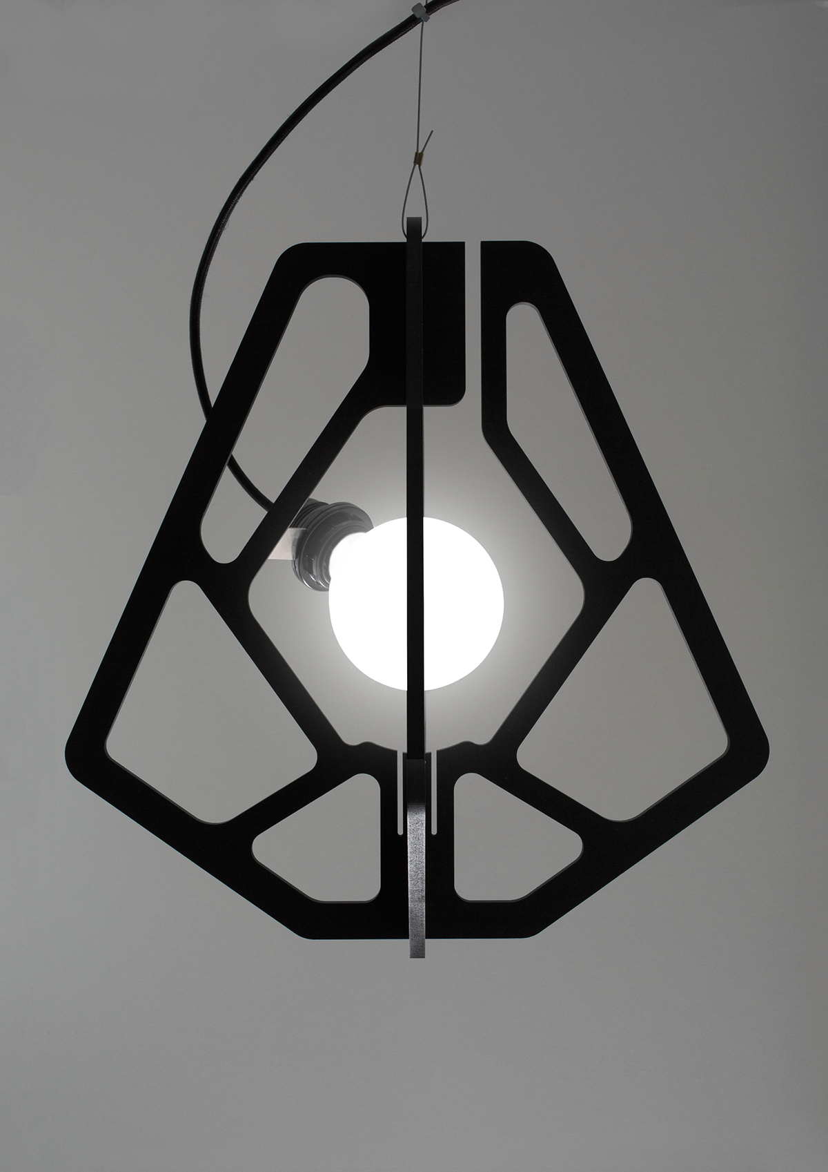 geometry，Hollowed out，suspension，lamp，assemble，