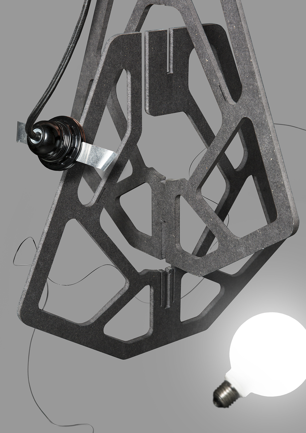 geometry，Hollowed out，suspension，lamp，assemble，