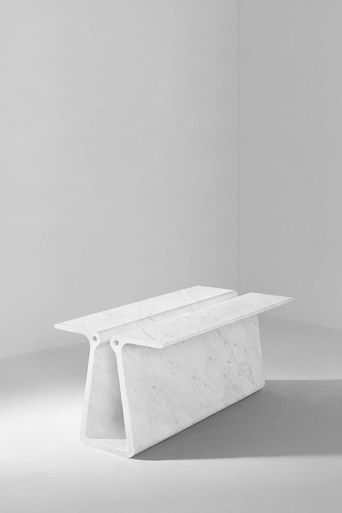 Extruded Tables，大理石，桌子，Marc Newson，
