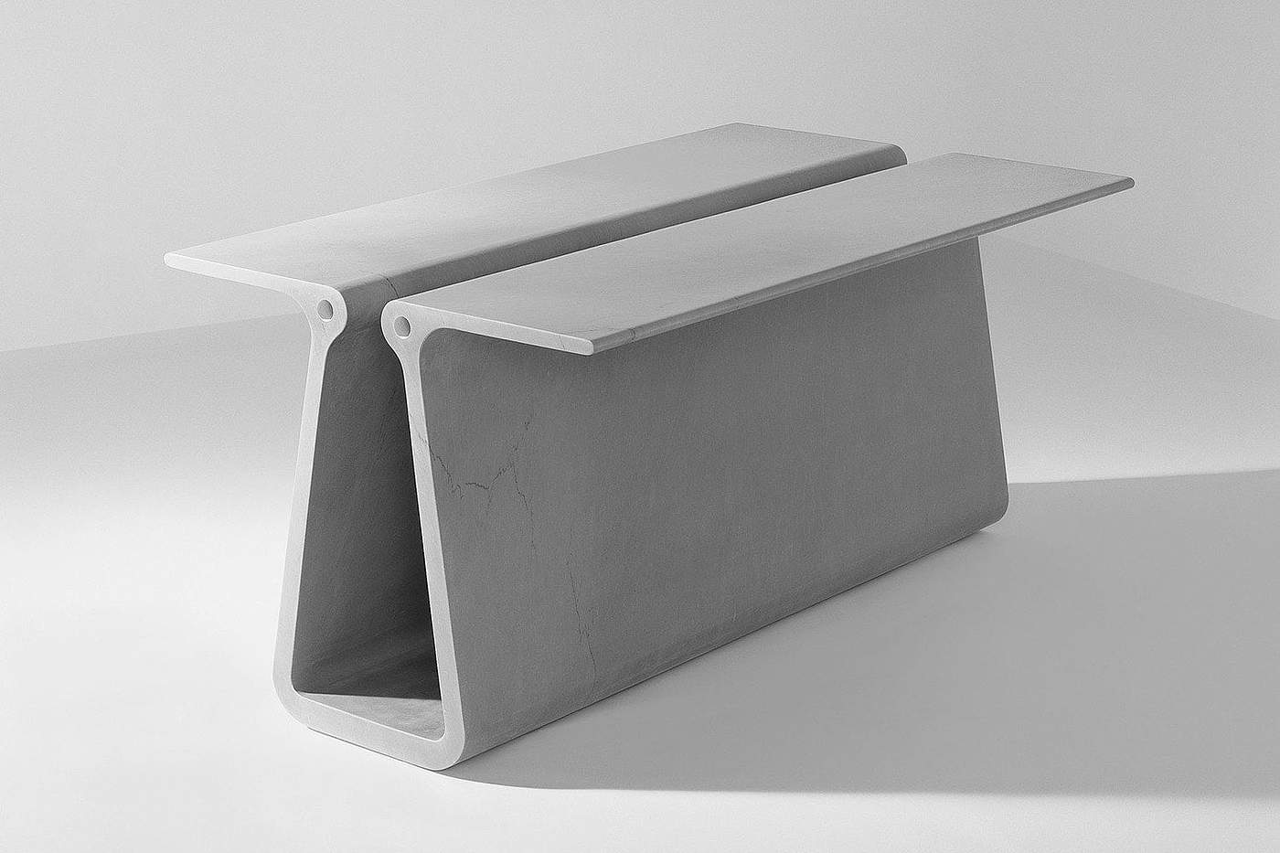 Extruded Tables，大理石，桌子，Marc Newson，