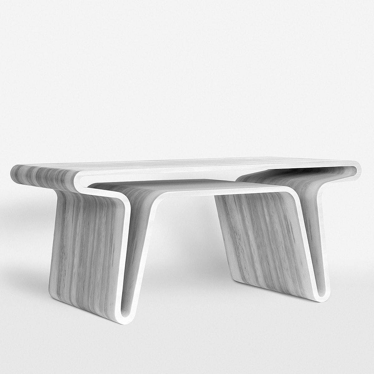 Extruded Tables，大理石，桌子，Marc Newson，