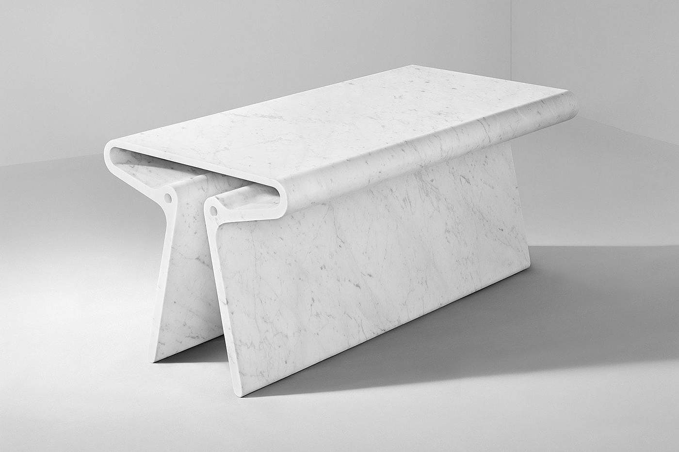 Extruded Tables，大理石，桌子，Marc Newson，