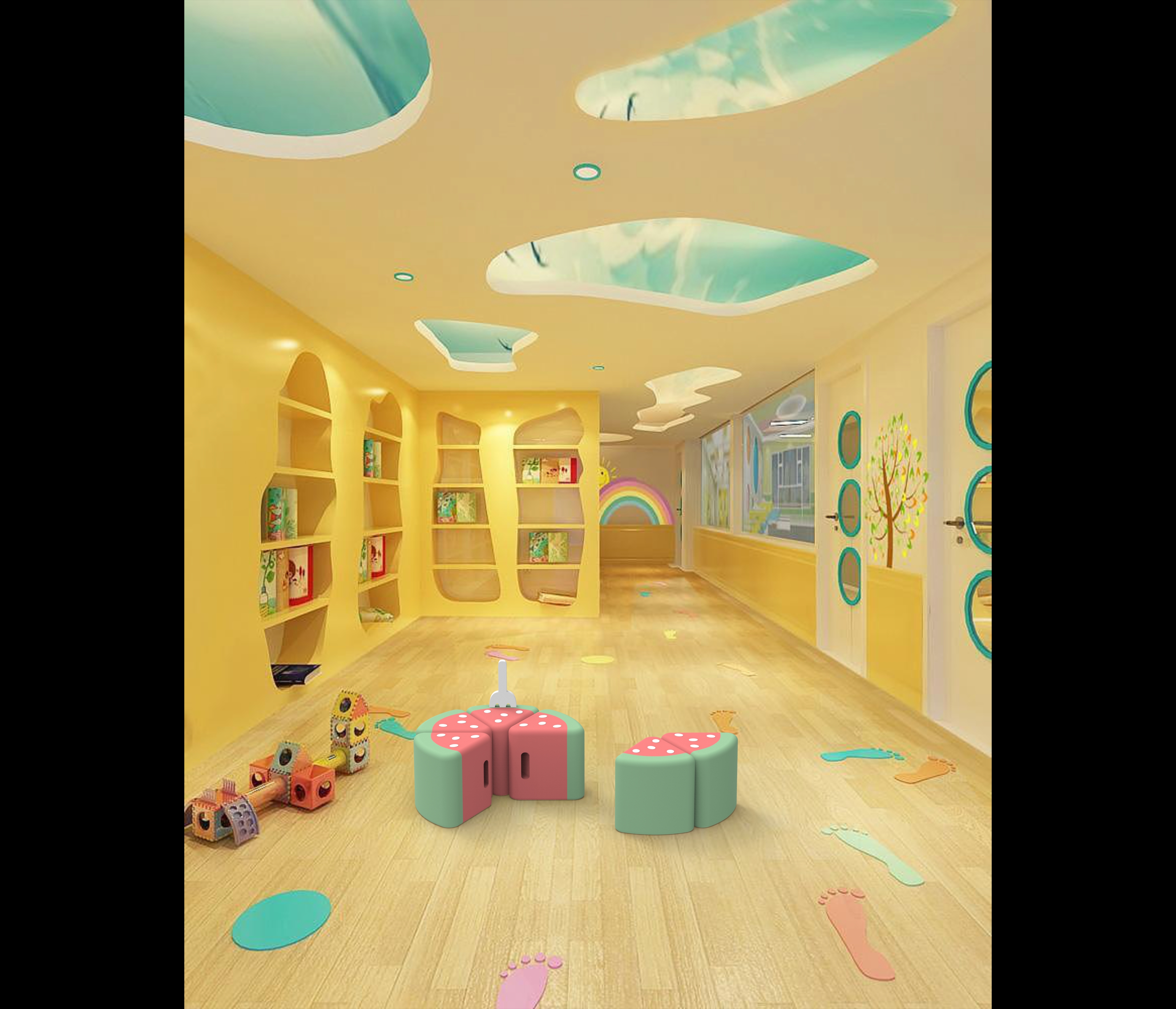 chair，stool，watermelon，Interesting puzzle，