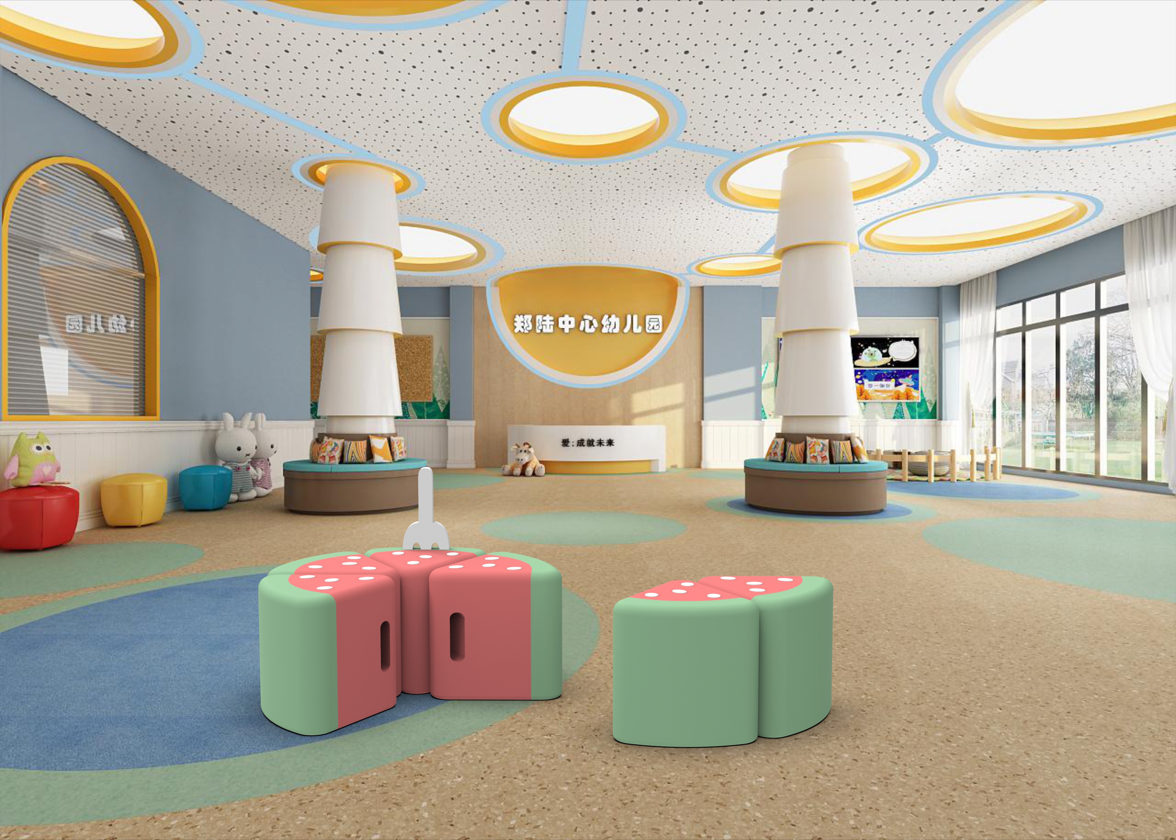 chair，stool，watermelon，Interesting puzzle，