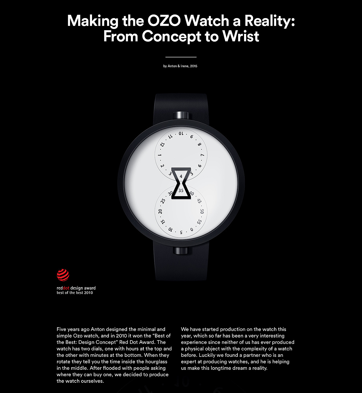 2010红点，ozo，智能，手表，产品设计，