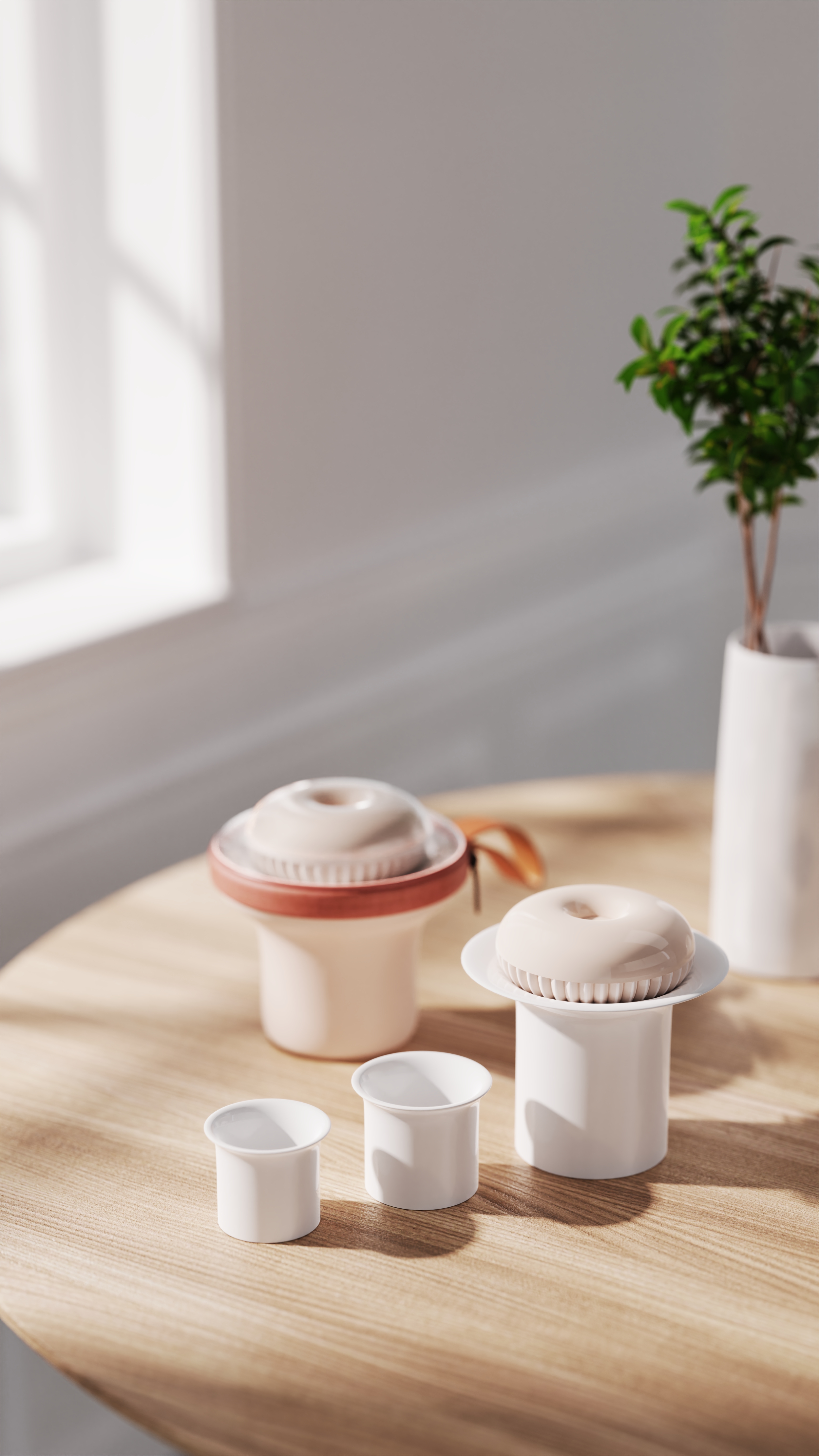 Tea set, doughnut, travel tea set，