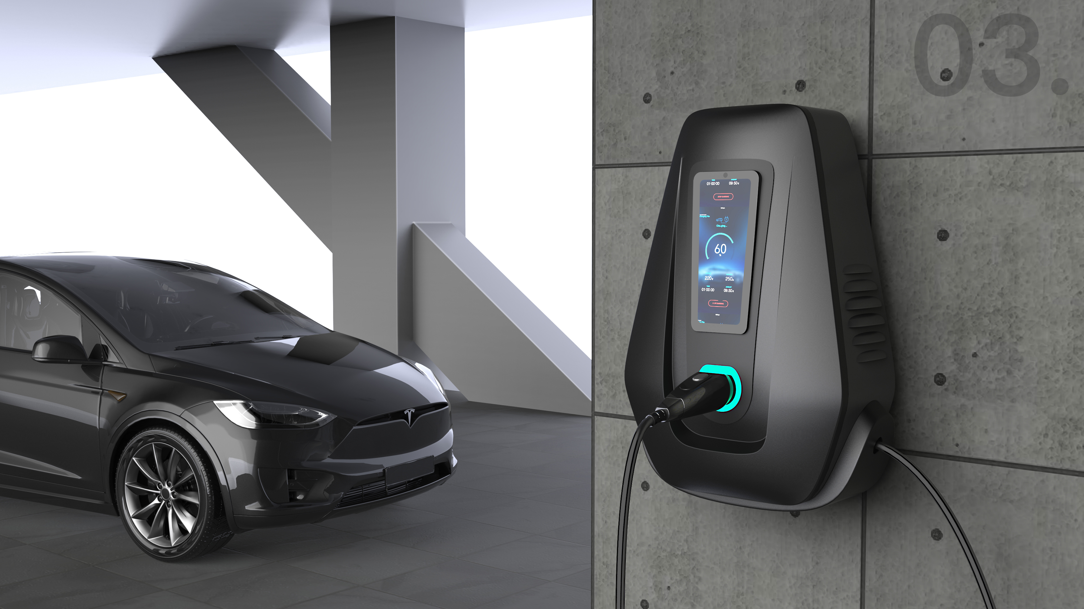 intelligence，concept，share，Charging pile，